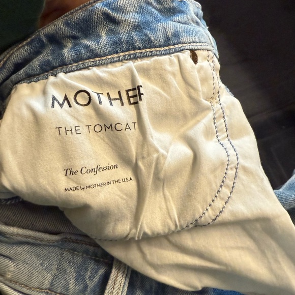 MOTHER The Tomcat Light Blue Distressed Boyfriend Jeans - Picture 5 of 6